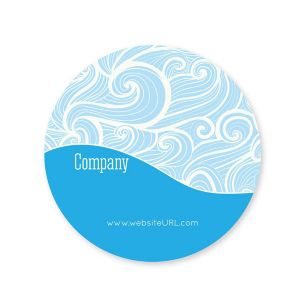 Curls Sticker 2x2 Circle - Blue, Sky