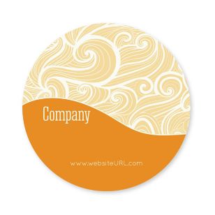 Curls Sticker 3x3 Circle - Orange Peel