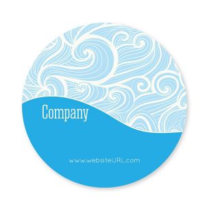 Curls Sticker 3x3 Circle - Blue, Sky