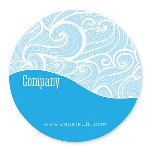 Curls Sticker 4x4 Circle - Blue, Sky