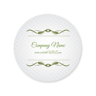 Cursive & Gray Sticker 2x2 Circle - Verdun Green