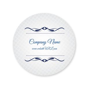 Cursive & Gray Sticker 2x2 Circle - Venice Blue