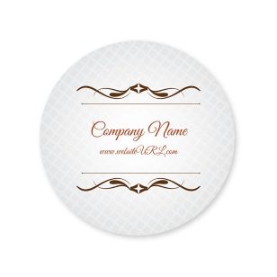 Cursive & Gray Sticker 2x2 Circle - Desert Orange Red