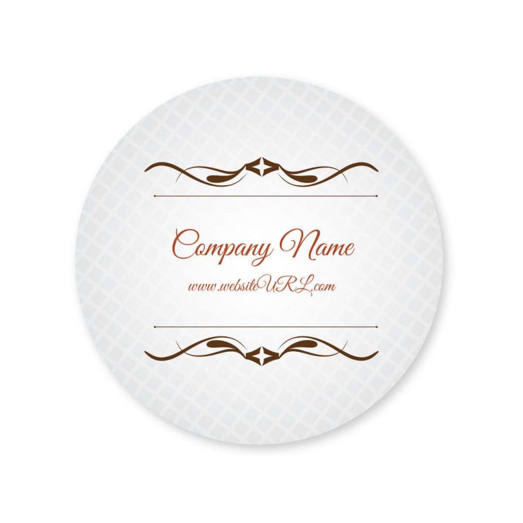 Cursive & Gray Sticker 2x2 Circle - Desert Orange Red