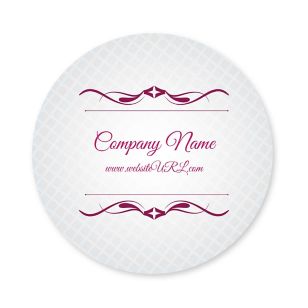 Cursive & Gray Sticker 3x3 Circle - Affair Purple
