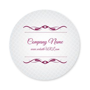 Cursive & Gray Sticker 3x3 Circle - Affair Purple