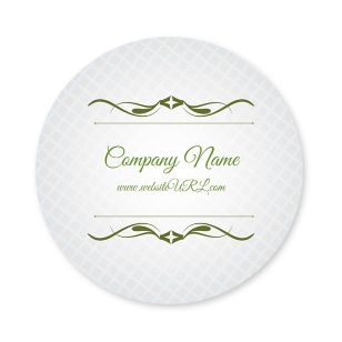 Cursive & Gray Sticker 3x3 Circle - Verdun Green