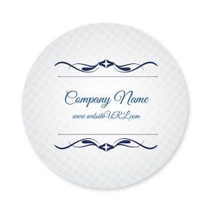 Cursive & Gray Sticker 3x3 Circle - Venice Blue