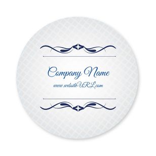 Cursive & Gray Sticker 3x3 Circle - Venice Blue