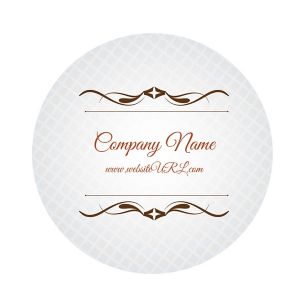 Cursive & Gray Sticker 3x3 Circle - Desert Orange Red