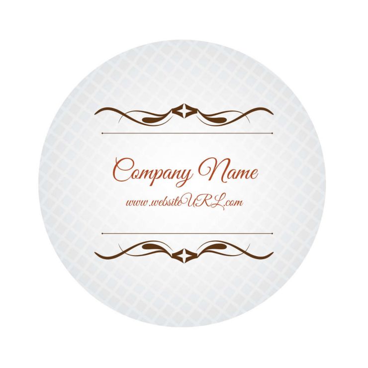 Cursive & Gray Sticker 3x3 Circle - Desert Orange Red