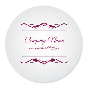 Cursive & Gray Sticker 4x4 Circle - Affair Purple