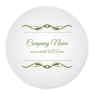 Cursive & Gray Sticker 4x4 Circle - Verdun Green