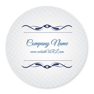 Cursive & Gray Sticker 4x4 Circle - Venice Blue