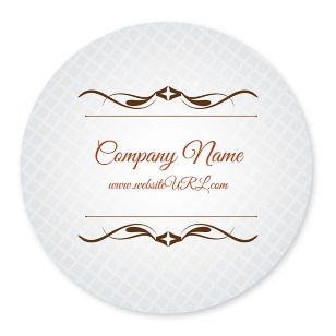 Cursive & Gray Sticker 4x4 Circle - Desert Orange Red