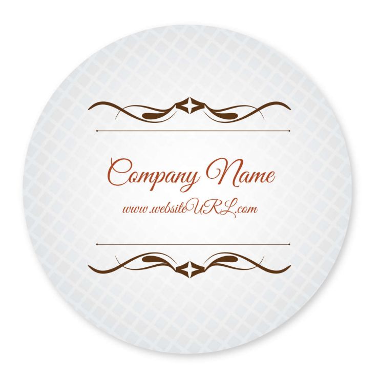 Cursive & Gray Sticker 4x4 Circle - Desert Orange Red