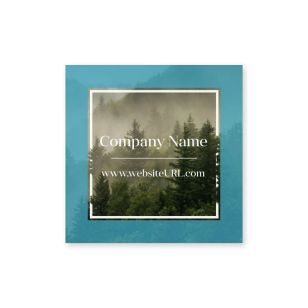 Dreamy Trees Border Sticker 2x2 Square - Sky Blue