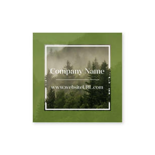Dreamy Trees Border Sticker 2x2 Square - Moss Green