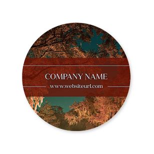 Dreamy Trees Sticker 2x2 Circle - Merlot Red