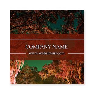 Dreamy Trees Sticker 3x3 Square - Merlot Red