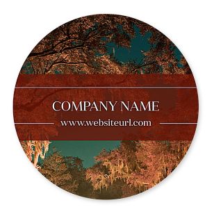 Dreamy Trees Sticker 4x4 Circle - Merlot Red