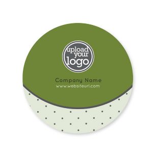 Polka Dots Sticker 2x2 Circle - Moss Green