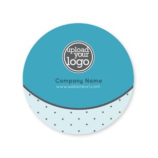 Polka Dots Sticker 2x2 Circle - Blue, Sky