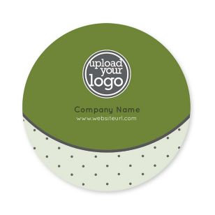 Polka Dots Sticker 3x3 Circle - Moss Green