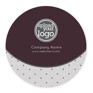 Polka Dots Sticker 4x4 Circle - Royal Maroon