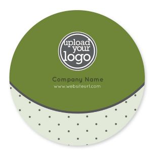 Polka Dots Sticker 4x4 Circle - Moss Green