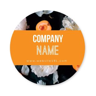 Simple Flower Sticker 3x3 Circle - Orange Peel