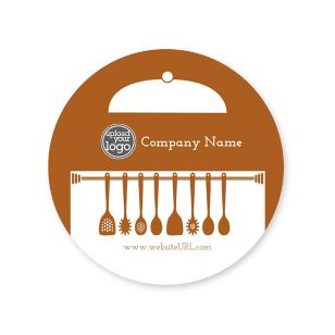 Simple Kitchen Sticker 2x2 Circle - Burnt Orange