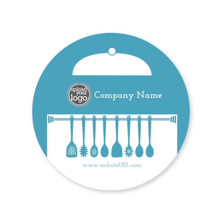 Simple Kitchen Sticker 2x2 Circle - Blue, Sky