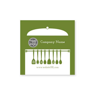 Simple Kitchen Sticker 2x2 Square - Moss Green