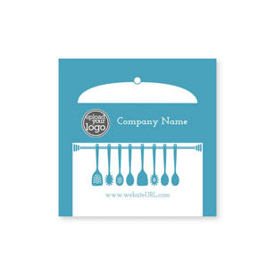 Simple Kitchen Sticker 2x2 Square - Sky Blue