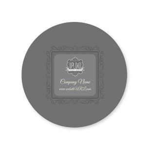 Twirly Border Sticker 2x2 Circle - Emperor Gray