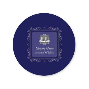 Twirly Border Sticker 2x2 Circle - Violet