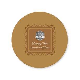 Twirly Border Sticker 2x2 Circle - Burnt Orange