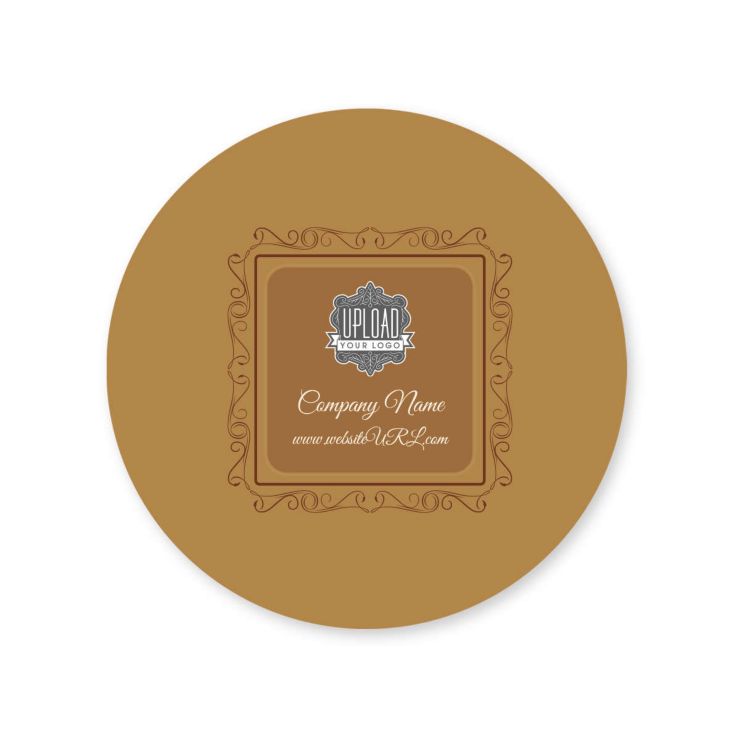 Twirly Border Sticker 2x2 Circle - Burnt Orange