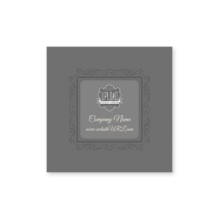 Twirly Border Sticker 2x2 Square - Emperor Gray