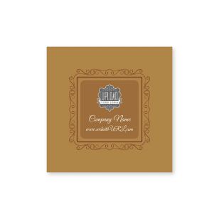 Twirly Border Sticker 2x2 Square - Burnt Orange