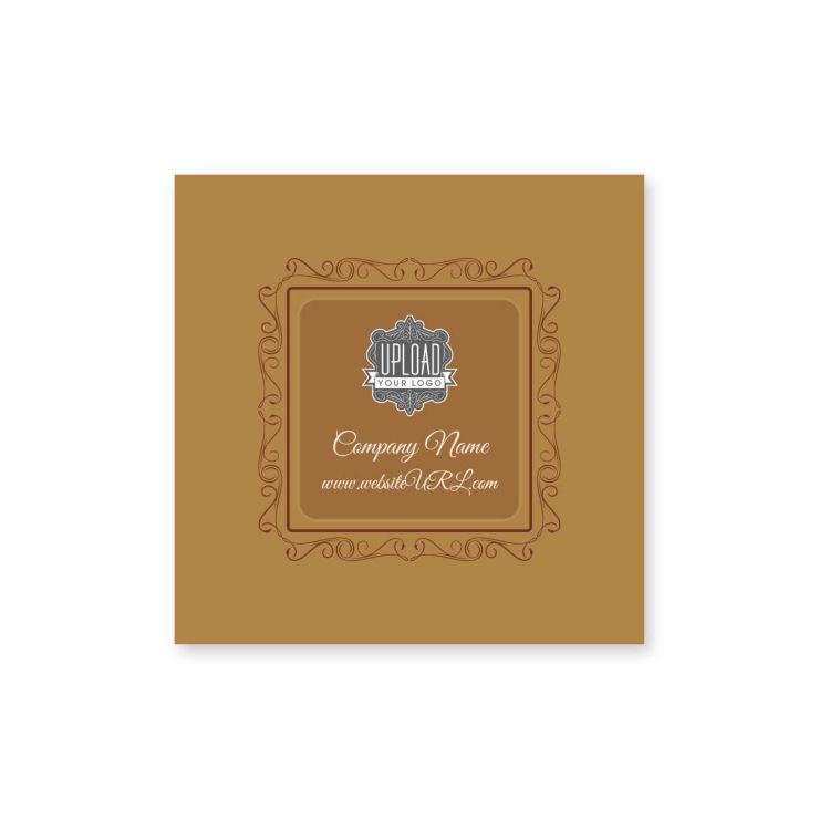 Twirly Border Sticker 2x2 Square - Burnt Orange