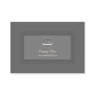 Twirly Border Sticker 2x3 Rectangle Horizontal - Emperor Gray