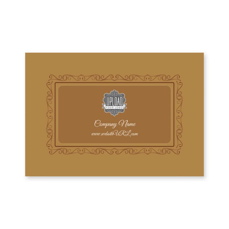 Twirly Border Sticker 2x3 Rectangle Horizontal - Burnt Orange