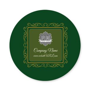 Twirly Border Sticker 3x3 Circle - Jewel