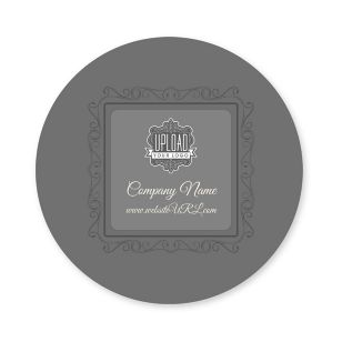 Twirly Border Sticker 3x3 Circle - Emperor Gray