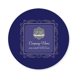 Twirly Border Sticker 3x3 Circle - Violet