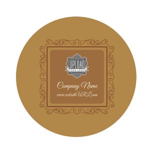 Twirly Border Sticker 3x3 Circle - Burnt Orange