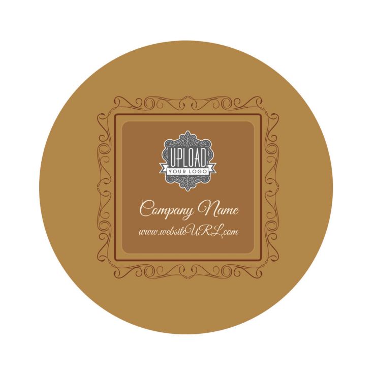 Twirly Border Sticker 3x3 Circle - Burnt Orange