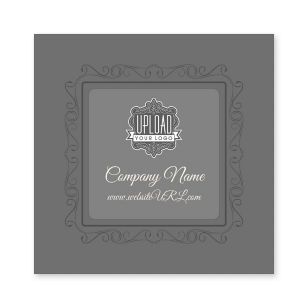 Twirly Border Sticker 3x3 Square - Emperor Gray